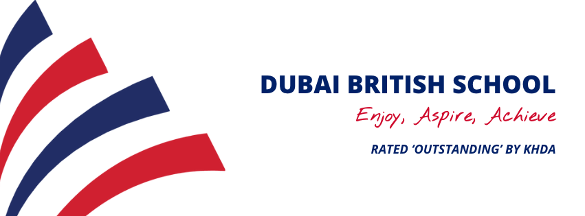 صورة شعار مدرسة دبي البريطانية في الامارات وهي مرفقة مع إعلان وظيفي عن فرص تدريس متاحة.